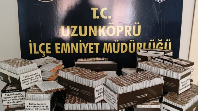 Edirne'de iş yerinde 12 bin 920 adet dolu makaron ele geçirildi