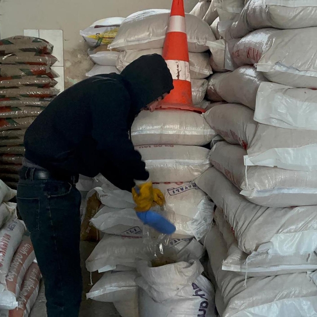 Ardahan'da esnaf soğuk havada yiyecek bulamayan güvercinleri imece usulü be...