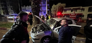 Yağışın neden olduğu kaza ucuz atlatıldı