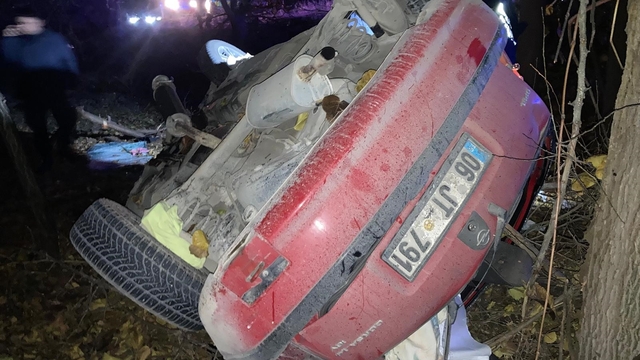 Kontrolden çıkan otomobil kayısı bahçesine uçtu: 1 yaralı