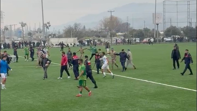 Aydın'da amatör lig maçından sonra futbolcular kavga etti