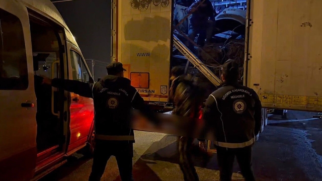 Ağrı'da tır dorsesinde 14 düzensiz göçmen yakalandı