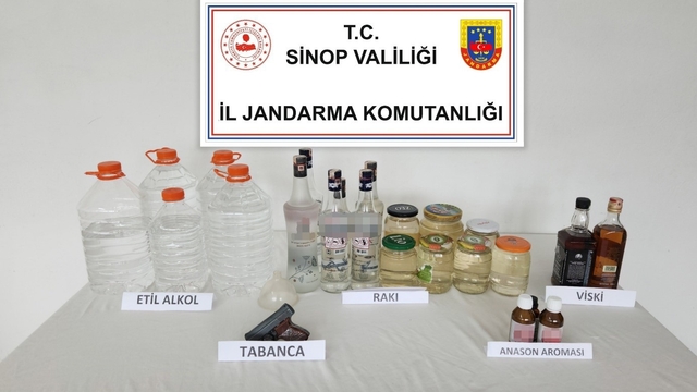Sinop'ta sahte içki operasyonunda 3 kişi yakalandı