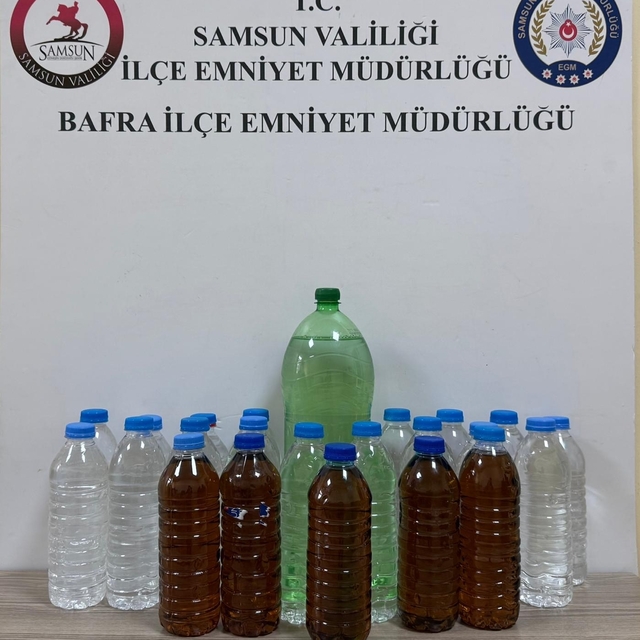 Bafra'da sahte alkol operasyonu