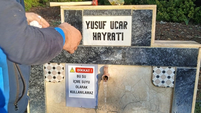 Datça'daki beş çeşmeye "Su içilemez" uyarısı
