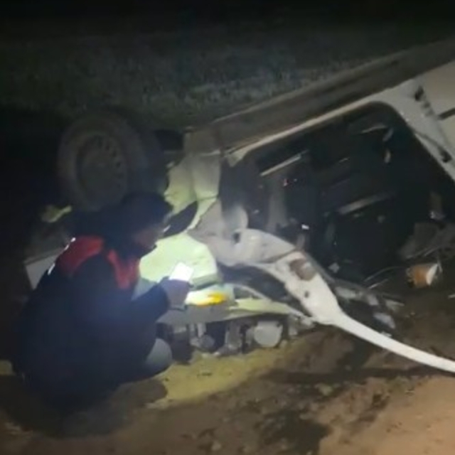 Köpekten kaçmak isterken takla attı