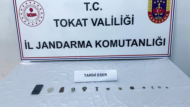 Tokat'ta tarihi eser operasyonunda 13 parça obje ele geçirildi
