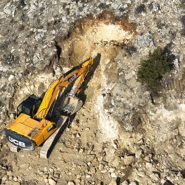 2 iş makinesiyle define arayanlara operasyon: 14 gözaltı