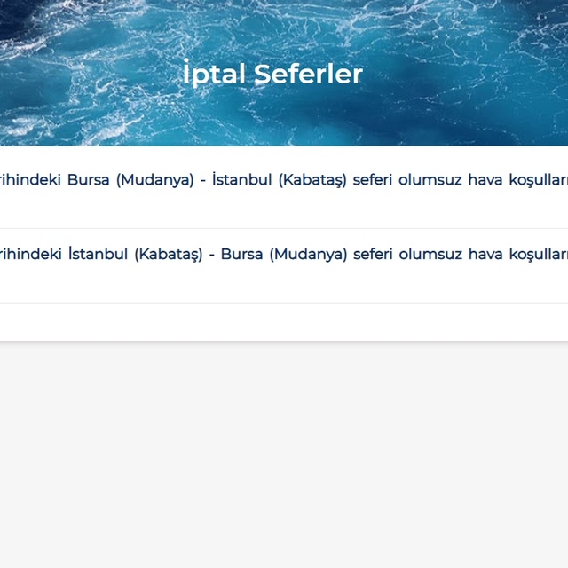 BUDO'nun 1 Ocak'taki 2 seferi iptal edildi