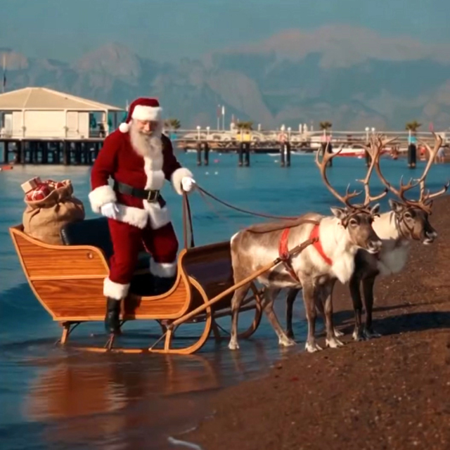 Antalya'da Noel Baba'nın yapay zeka görselleri ve figürlerine ilgi