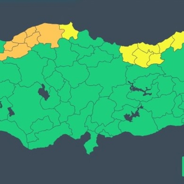 Sinop'un batısı için sarı kodlu kar alarmı