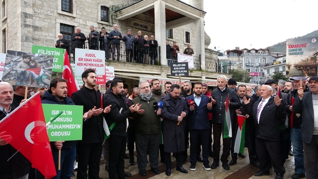 Ordu'da Filistin'e destek, İsrail'e tepki