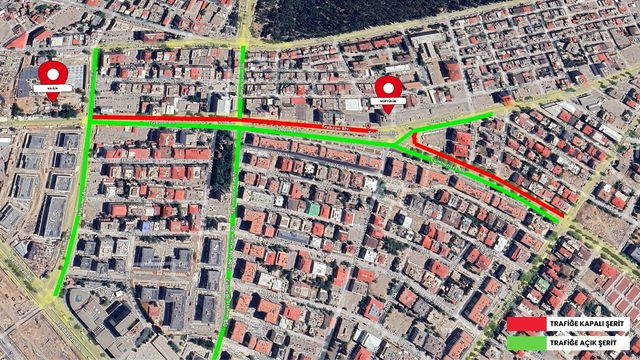 Kahramanmaraş'ta Trabzon Bulvarı'nda geçici trafik düzenlemesi yapıldı