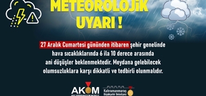 Kahramanmaraş'ta soğuk hava uyarısı