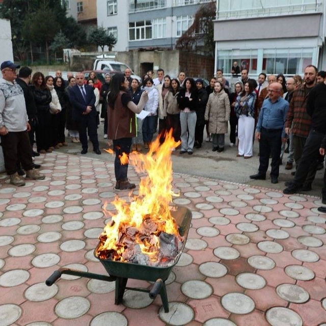 Sinop'ta yangın tatbikatı gerçeğini aratmadı