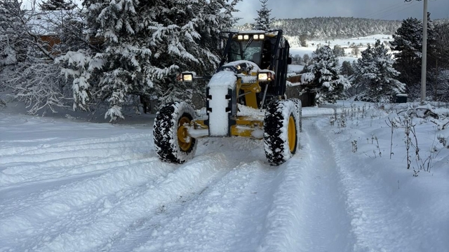 Bolu'da kar seferberliği: Kapalı köy yolu yok