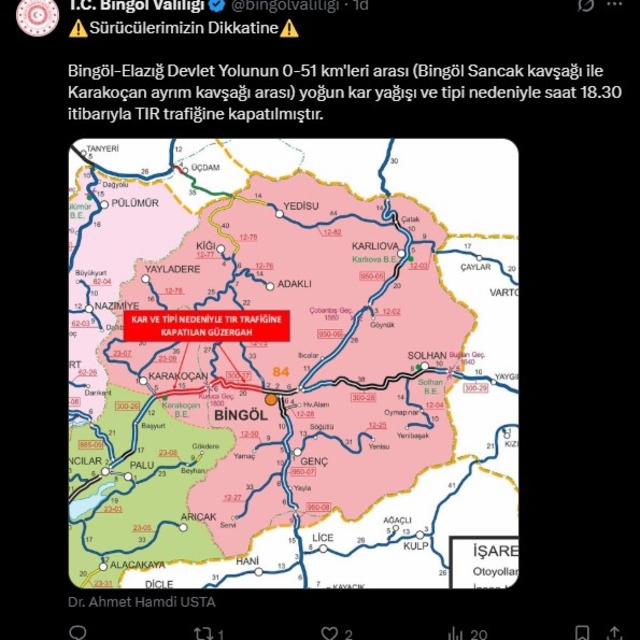 Karlıova'da yoğun kar; 10 köy yolu kapandı (3)