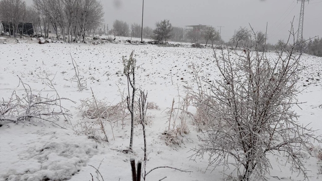 Çermik'e mevsimin ilk karı yağdı