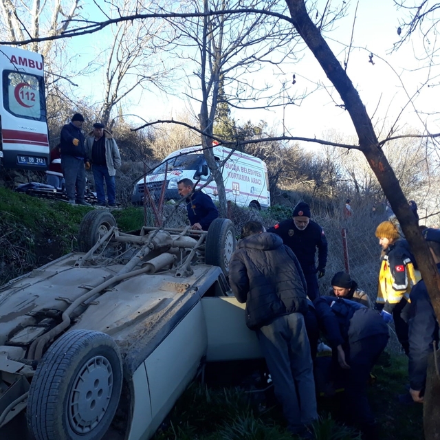 Burdur'da kontrolden çıkan otomobil takla attı: 1 yaralı