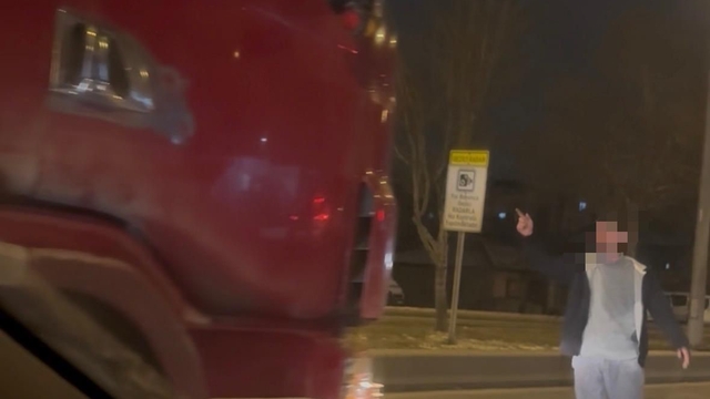 Tırın önüne atladı, trafiği kilitledi