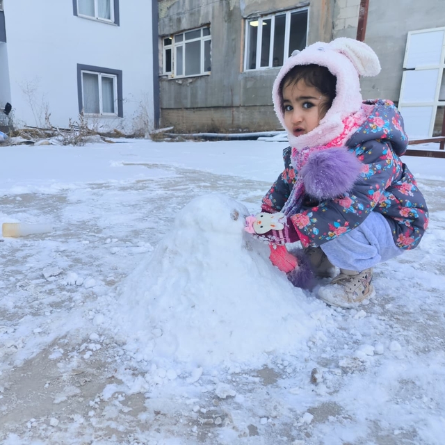 Doğanşehir'de kar etkili oldu