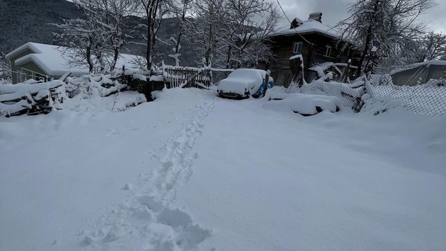 Bartın'da kar yağışı; 44 köy yolu ulaşıma kapandı