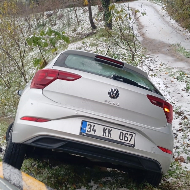 Alaplı'da otomobil yoldan çıktı