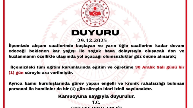 Şavşat'ta kar yağışı nedeniyle eğitime 1 gün ara verildi