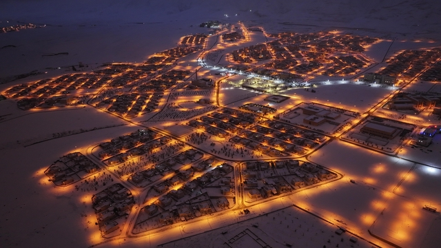 Tarihi Hasankeyf'te masalsı kar manzaraları