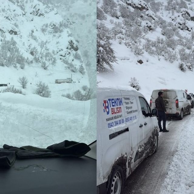 Şemdinli yolunda mahsur kalan araçlar kurtarıldı