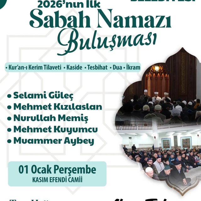 İnegöl'de 2026'ya manevi başlangıç: İlk sabah namazı kasım Efendi Camisinde