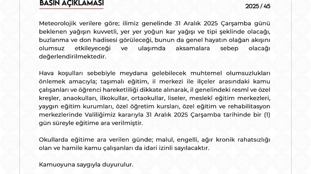 Niğde'de eğitme bir gün ara verildi