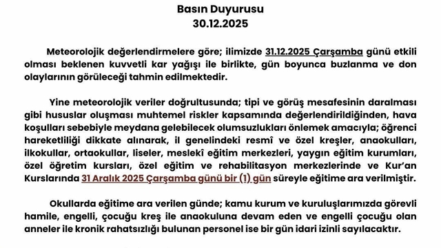 Nevşehir'de eğitime 'kar' engeli