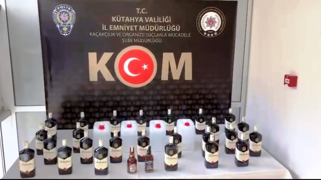 Kütahya'da 41 litre kaçak alkollü içki ele geçirildi