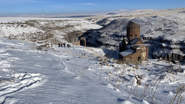 Kars'taki Ani Ören Yeri, beyaza büründü