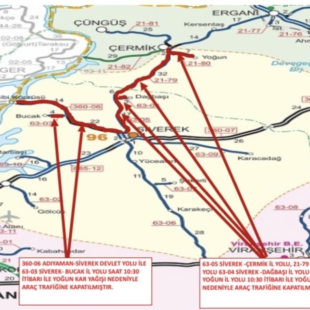 Çermik - Siverek yolu ulaşıma kapandı .