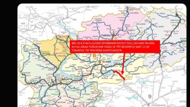 Elazığ'da 311 köy yolu, kardan ulaşıma kapandı (2)