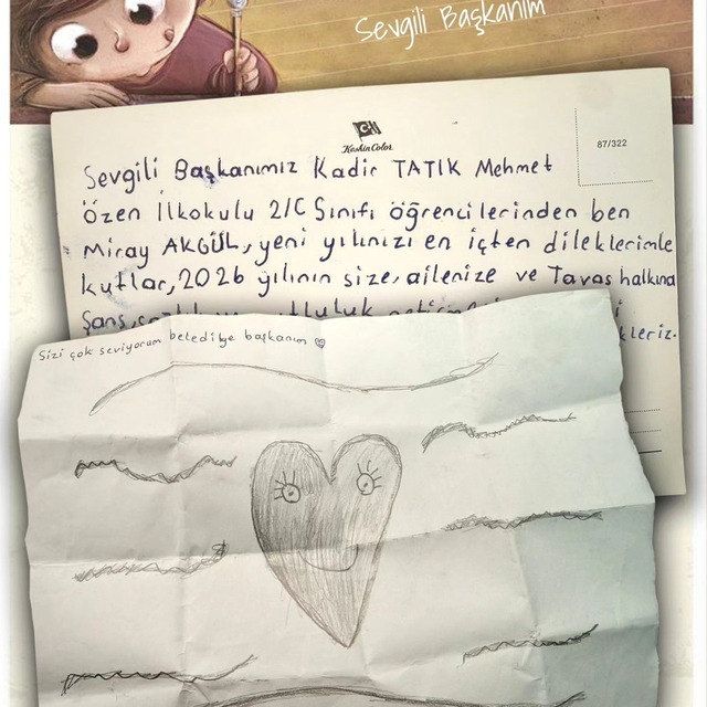 Küçük Miray'ın yeni yıl mektubu Başkan Tatık'ı duygulandırdı