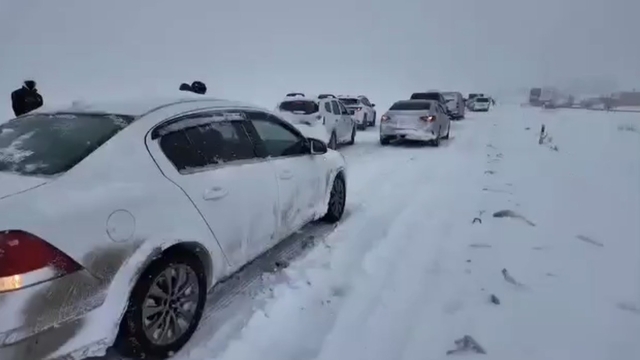 Diyarbakır'da iki gündür devam eden kar trafiği felç etti