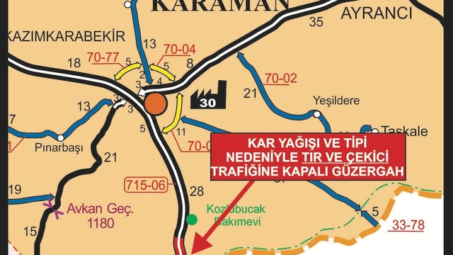 Sertavul Geçidi, kar ve tipi nedeniyle TIR ve kamyonların geçişine kapatıldı