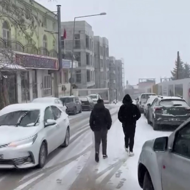 Besni'de yoğun kar yağışı başladı