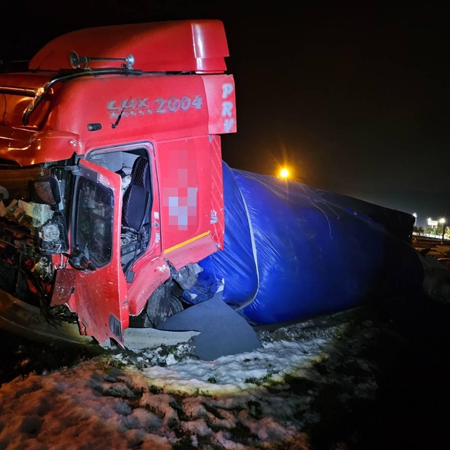 Lastik patlayınca yoldan çıktı