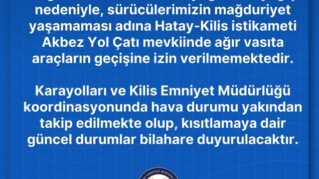 Hatay'da Serinyol–Madenli kara yolu ulaşıma kapatıldı