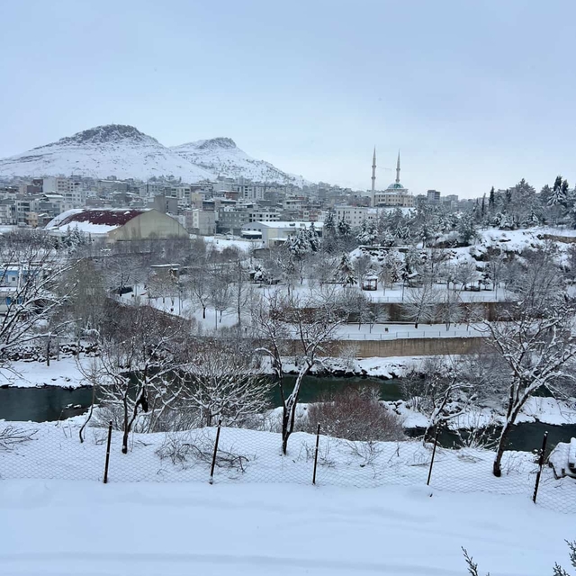 Çermik beyaza büründü