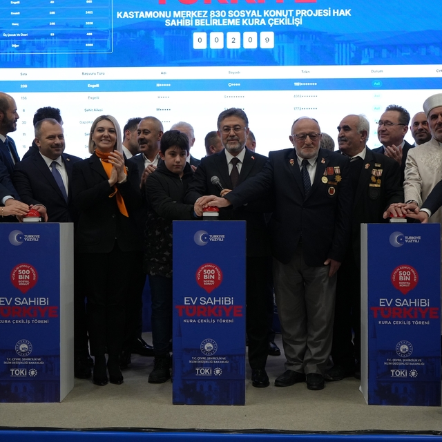 Kastamonu'da inşa edilecek 2 bin 380 konutun kuraları çekildi
Tarım ve Orma...