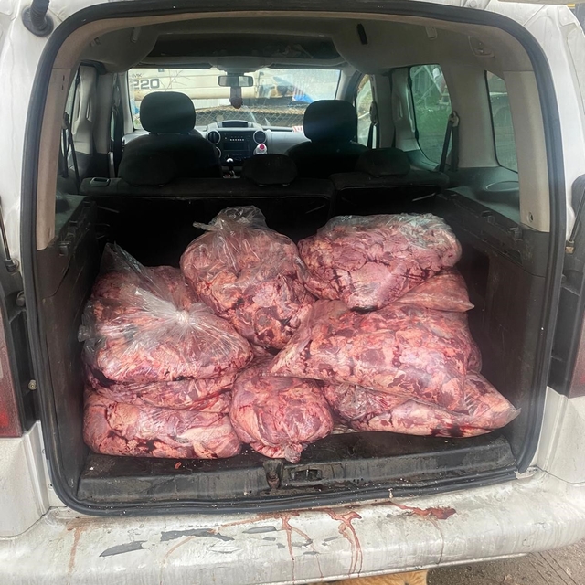 Jandarmanın durdurduğu araçtan 450 kilo bozulmuş et çıktı