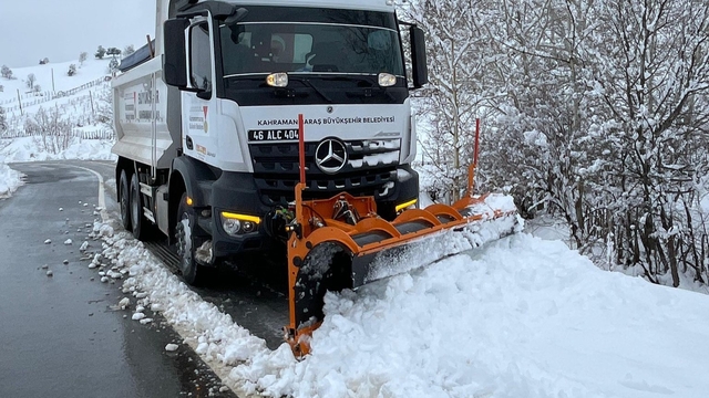 Kahramanmaraş'ta karla mücadele
