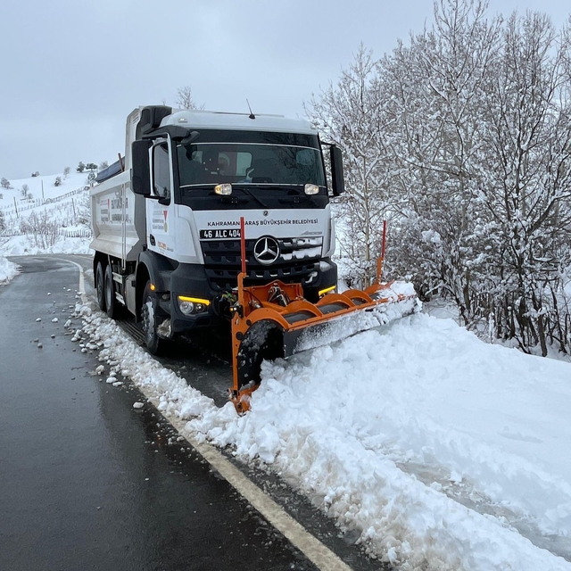 Kahramanmaraş'ta karla mücadele