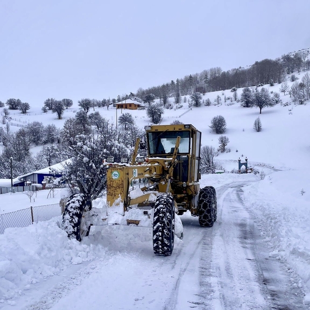 Giresun ve Gümüşhane'de 84 köy yolunda karla mücadele sürüyor