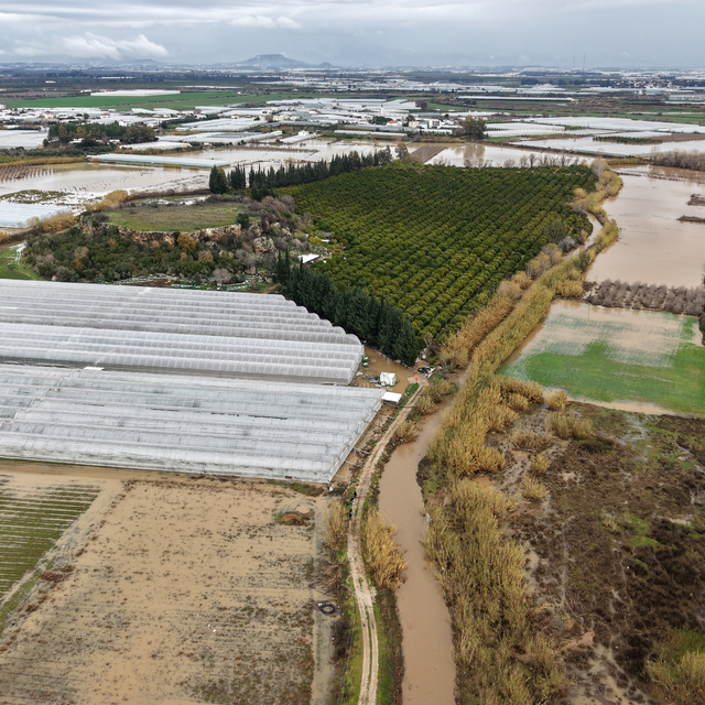 'Sarı kod'la uyarılan Antalya'da tarım alanları su altında kaldı (3)